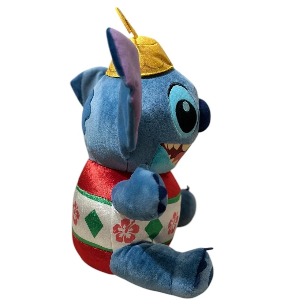 Disney Parks Stitch Merry Stitchmas Christmas Ornament Plush Blue Red Gold NWT